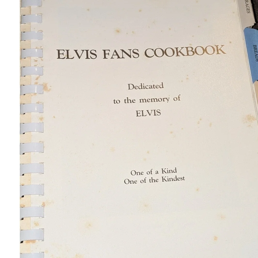 Elvis Fans Cookbook‎ The Wonder of You 1985 Spiral Bound Vintage Memorabilia